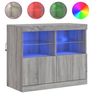 Berkfield Home Sideboard with LED Lights Grey Sonoma 81x37x67 cm | Size: 81 x 37 x 67 cm