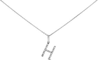 House of Brilliance Sterling Silver Diamond Accent C Initial Pendant Necklace