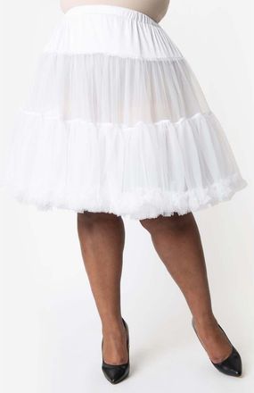 Unique Vintage Plus Size Ruffled Petticoat Crinoline in White at Nordstrom