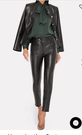 Milly Rue Faux Leather Pant In Black