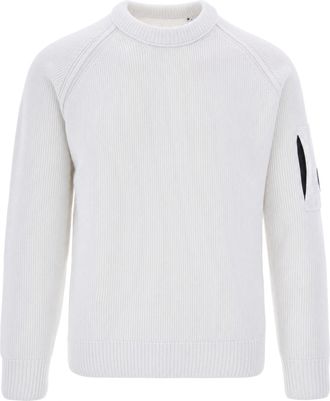 C.P. Company Gauze White Chenille Cotton Sweatshirt