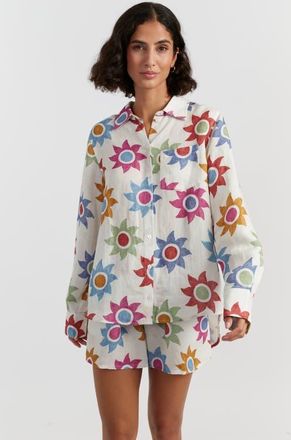 Chinti and Parker Cotton Sol Shirt in Cream/multi at Nordstrom, Size 10