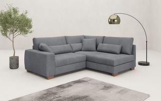 Mr. Couch Ecksofa »Hilla L-Form, bis 140 kg belastbar« mit Taschenfederkern, wahlweise mit Bettfunktion