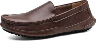 Generic Mens Casual Shoes Slip On Driving Loafers Penny Loafers with Rubber Sole Soft Light-Weight Boat Free Shoes (Dark Brown,7)