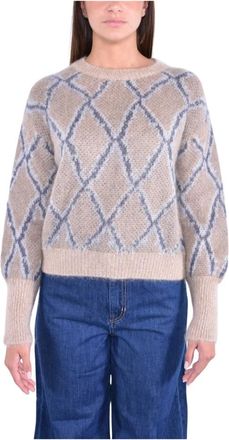 KANGRA Naadloze Wol Alpaca Crewneck Sweater - Dames - Ronde hals truien - Veelkleurig - XS - Wol - Truien & Vesten