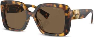 Miu Miu Bruin/Havana zonnebril- veelzijdig en stijlvol - Dames - Zonnebrillen - Bruin - 56 MM - Accessoires