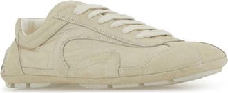 Prada Mens Ivory Suede And Re-Nylon Montecarlo Re-Edition 2005 Sneakers Avorio
