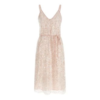 Twinset Midi Dresses, female, Pink, Size: XS Semi-transparent Lace Midi Dress