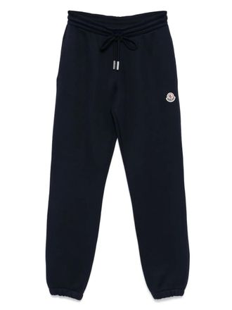 Moncler logo-patch sweatpants - Blue