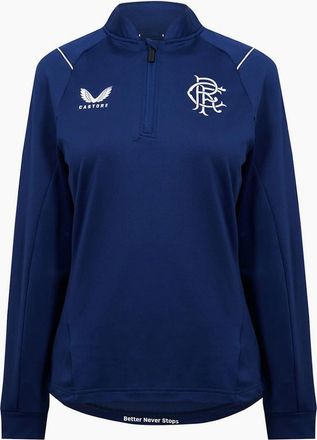 Castore Womens Rangers FC Zip Neck Regular Fit Sweatshirt - Navy - Size: 12