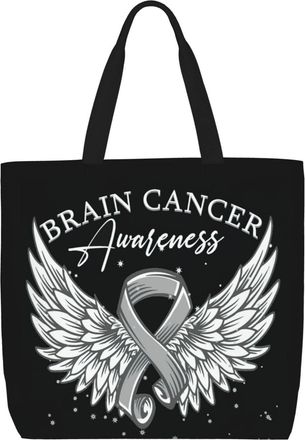 Generic Women Handbag Brain Cancer Awareness Ladies Shopping Shoulder Bag Waterproof Large Capacity Shopping Bags, For Daily, Birthday, Gym, Wedding, Graduati