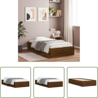 vidaXL Cassetti per letto - Giroletto Cassetti Rovere Marrone 100x200 cm Legno Multistrato