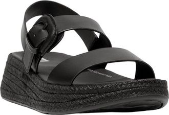 FitFlop FitFlop F-Mode Espadrille Buckle Leather Flatform Sandal