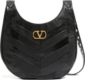 Valentino Garavani Black Hoboho Leather Hobo