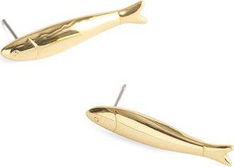 Madewell Fish Drop Earrings in Antique Gold at Nordstrom