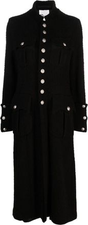 Comme Des Garçons brushed single-breasted coat - women - Wool/Nylon/Acrylic/Cupro - S - Black