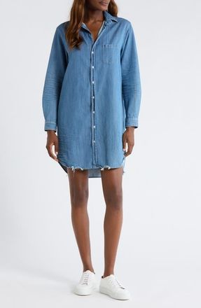 Frank & Eileen Mary Classic Long Sleeve Shirtdress in Vintage Stonewashed Indigo at Nordstrom, Size Xx-Small