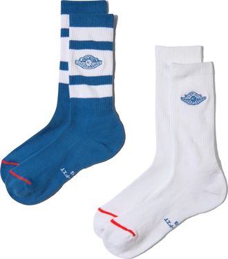 Nike Jordan Air Jordan Everyday Elevated Mid Calf Socks (2 Pairs) True Blue White IM9090-401