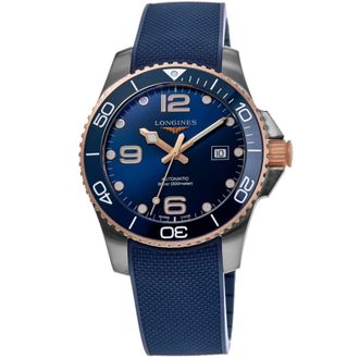 Longines HydroConquest Automatic Blue Dial Rubber Strap Mens Watch