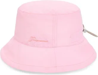 Jacquemus Le Bob Baluchon Nylon Bucket Hat in Pink 430 at Nordstrom, Size 60