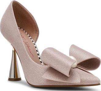 Betsey Johnson Womens Kyliee Embellished Bow Pumps In Champagne
