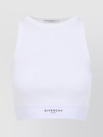 Givenchy ribbed cropped logo-print tank top