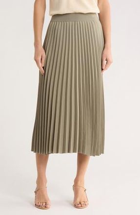 Nordstrom Pleated Midi Skirt in Green Vetiver at Nordstrom Rack, Size Xx-Small