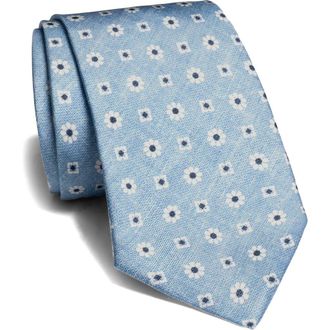 Jack Victor Mulroney Geometric Silk Tie in Light Blue at Nordstrom