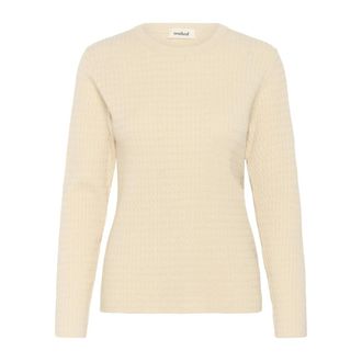 Soaked In Luxury Truien & Vesten, Dames, Beige, XS, Polyester, Kabeltrui Sandshell