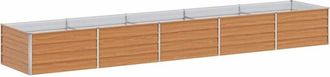 vidaXL Garden Raised Bed Light Brown 400 x 80 x 45 cm Galvanised Steel vidaXL