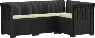 vidaXL Sof&aacute; De Jard&iacute;n Para 4 Personas Con Cojines Estilo Rattan Pp Vidaxl