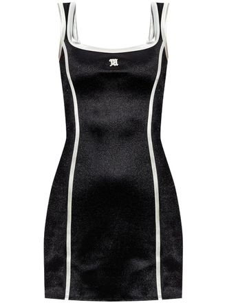 Misbhv logo-embroidered mini dress - women - Elastane/Polyamide - L - Black