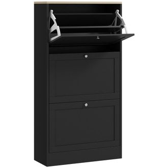 HOMCOM Mueble zapatero 60x23.5x115 cm negro