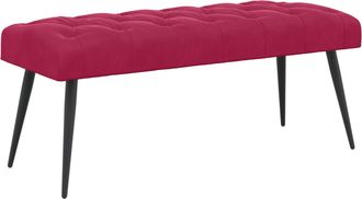 vidaXL Banco Con Tapicer&iacute;a Con Botones Rojo Vino 110 X 40 X 46 Cm Vidaxl