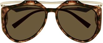 Saint Laurent Sunglasses Sl M137/F Amelia 002 Gold/Brown Women