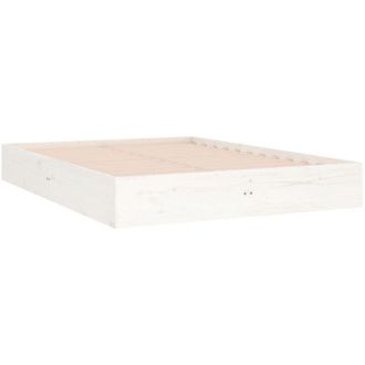 vidaXL Estructura de cama doble sin colchón madera blanco 135x190 cm Vidaxl