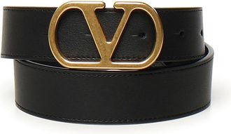 Valentino Garavani Vlogo Signature Leather Belt
