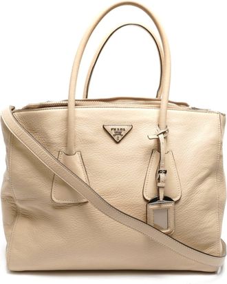 Prada Beige Leather Tote Bag (Pre-Owned)