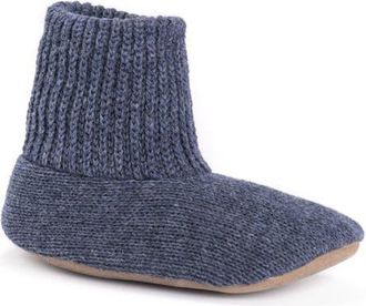 Muk Luks Morty Ragg Woll Slipper Sock in Denim at Nordstrom, Size Medium