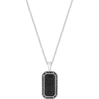 Effy Spinel Pav&eacute; Tag Pendant Necklace in Black at Nordstrom Rack, Size 22