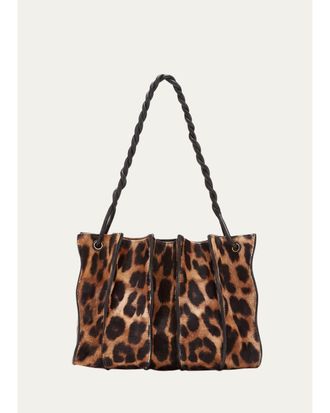 Ulla Johnson Adria Small Leopard-Print Haircalf Shoulder Bag