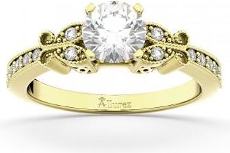Allurez Butterfly Diamond Engagement Ring Setting 14k Yellow Gold (0.20ct)