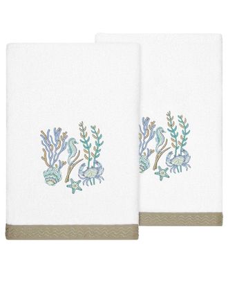 Linum Home Textiles Turkish Cotton Aaron 2pc Embellished Bath Towel Set