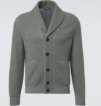 Ermenegildo Zegna Waffle-knit cashmere and wool cardigan