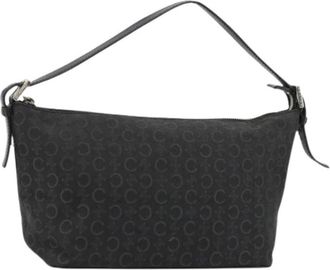 Celine Pre-owned Vintage Macadam Canvas Shoulder Bag - Dames - Vintage Schoudertas - Zwart - ONE Size - Leer - Vintage