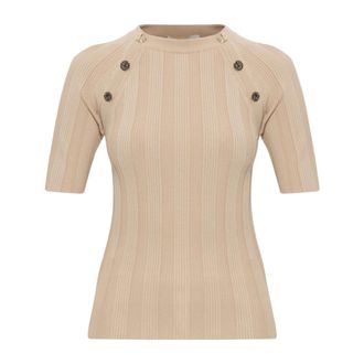 Sportmax Dames, Truien, Beige, Maat: S Leer