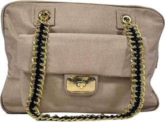 Moschino Pre-owned Womens Love Chain Shoulder Bag in Pink Cotton - One Size