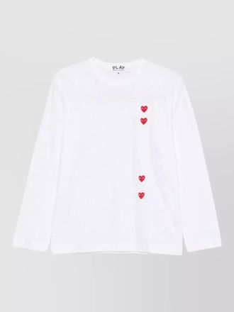 Comme Des Gar&ccedil;ons crew neck long sleeve heart motif shirt