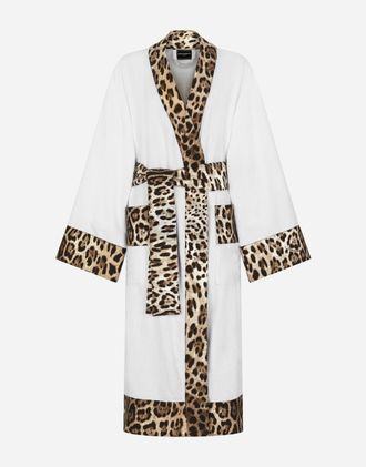 Dolce & Gabbana Cotton Terry Bathrobe - Belted Bathrobes Multicolor Xxl