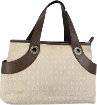 Bulgari Pre-owned Canvas Handtas - Dames - Vintage Handtas - Beige - ONE Size - Vintage